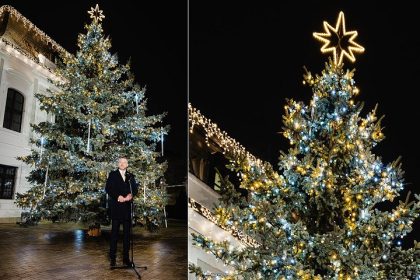 Prezidentsky palac uz dycha sviatocnou atmosferou rozsvietili stromcek z Trstina