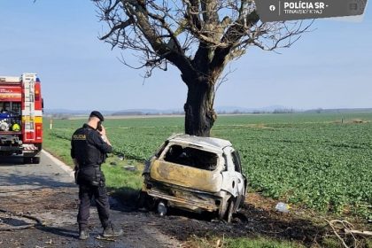 smrtelna nehoda medzi trnavou a dolnou krupou vozidlo po naraze zhorelo
