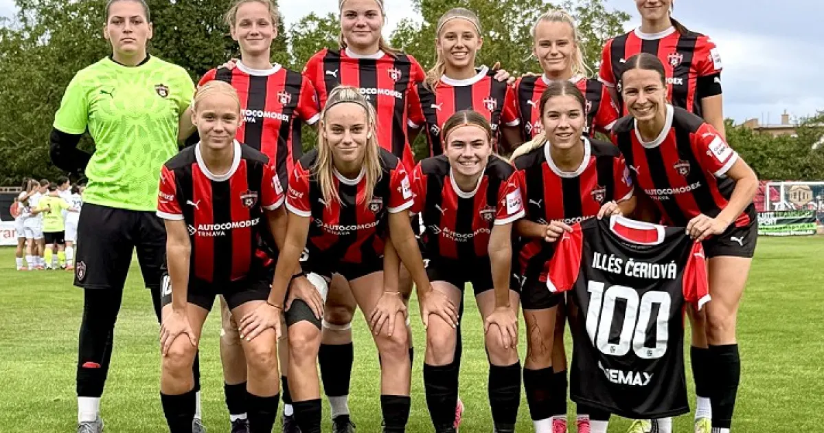 Futbalistky Spartaka sa tešili šesť minút, Illés Čeriovej pripomenie dres číslo 100.